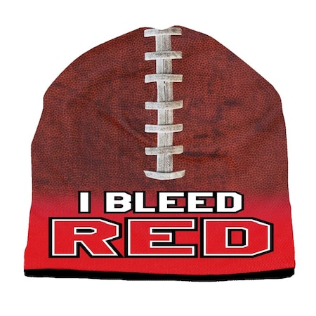 American Mills Beanie I Bleed Style Sublimated Football Red Design 1122702523